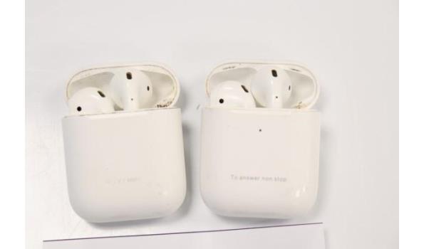 2 wireless earphones met oplaadcase APPLE Airpods, werking niet gekend, zonder kabel